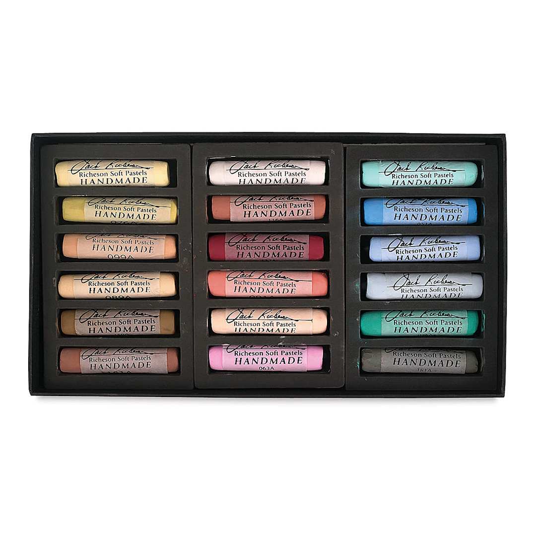Open in modal - Richeson Handmade Soft Pastels - Portrait Colors, Set of 18, Full Stick (set contents)