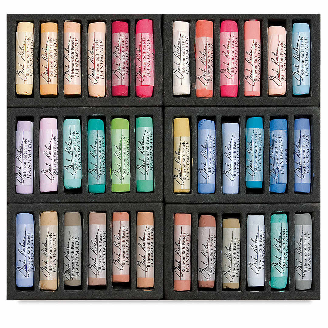 Open in modal - Richeson Handmade Soft Pastels - Portrait Colors, Set of 36, Full Stick (set contents)