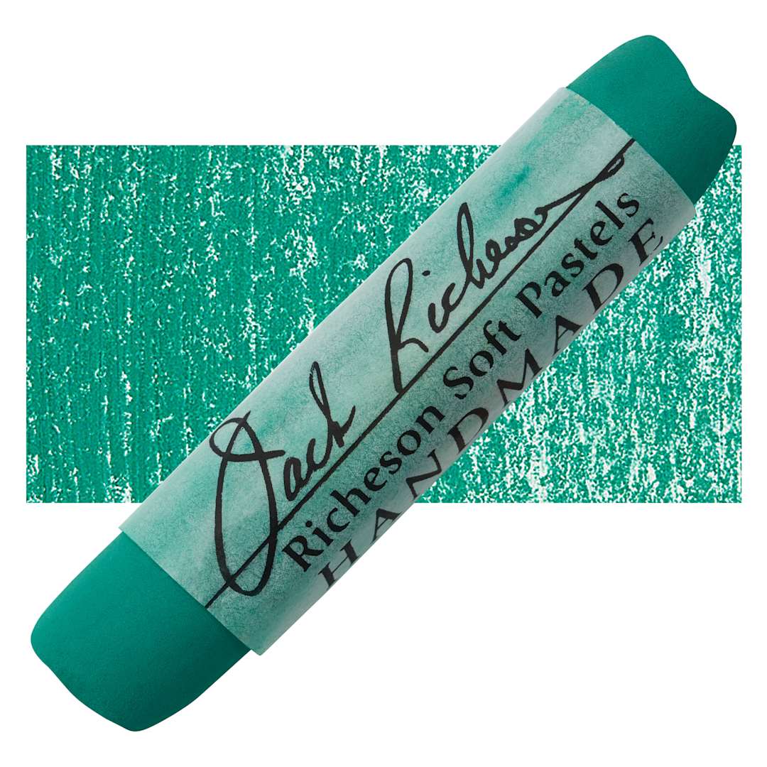 Open in modal - Richeson Handmade Soft Pastel - Green 12 pastel and swatch