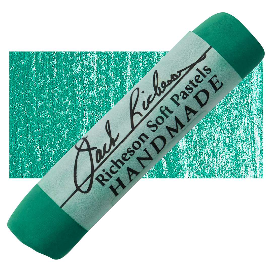 Open in modal - Richeson Handmade Soft Pastel - Green 14 pastel and swatch