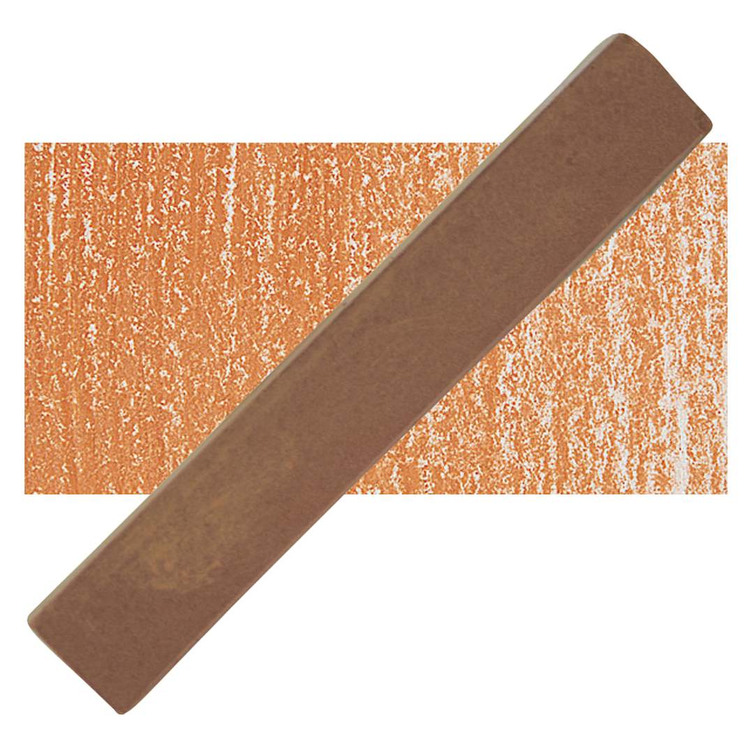 Open in modal - Holbein Artists' Soft Pastel - Burnt Sienna 1 pastel and swatch