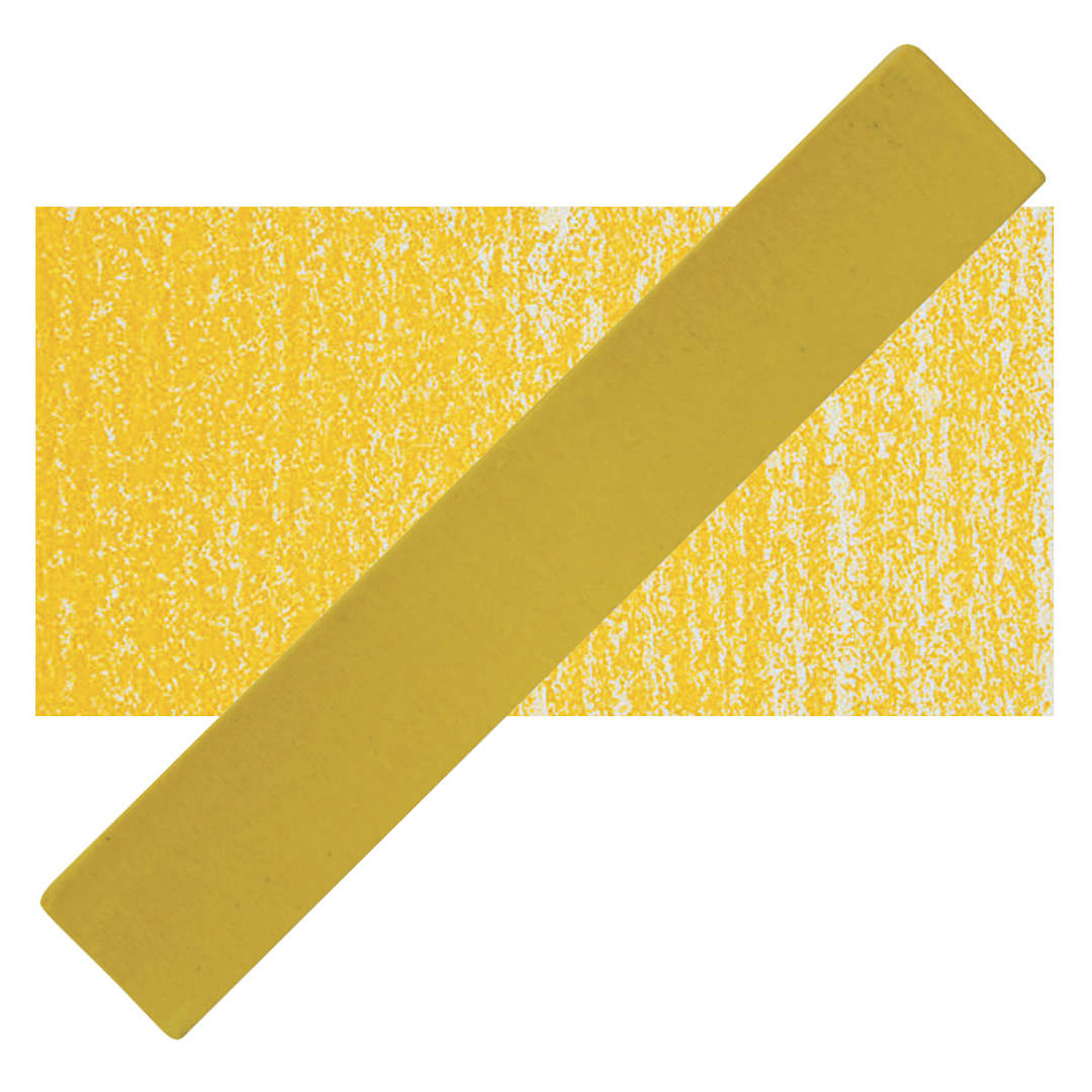 Open in modal - Holbein Artists' Soft Pastel - Chrome Yellow 1 pastel and swatch
