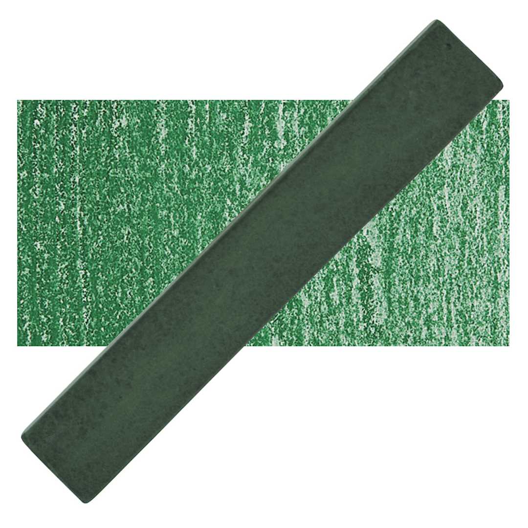 Open in modal - Holbein Artists' Soft Pastel - Deep Green 2 pastel and swatch