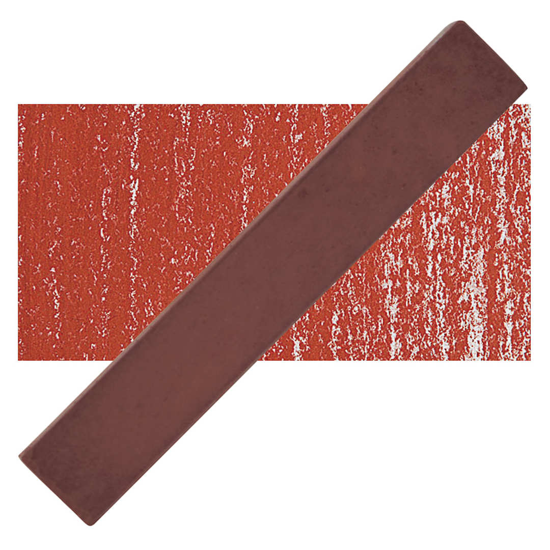 Open in modal - Holbein Artists' Soft Pastel - English Red 1 pastel and swatch