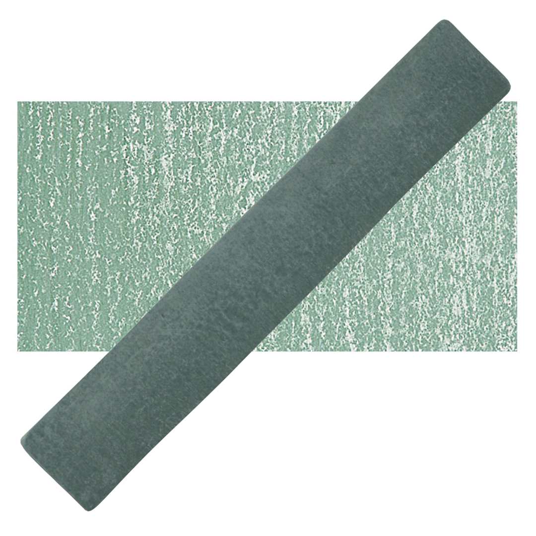 Open in modal - Holbein Artists' Soft Pastel - Foggy Green 2 pastel and swatch