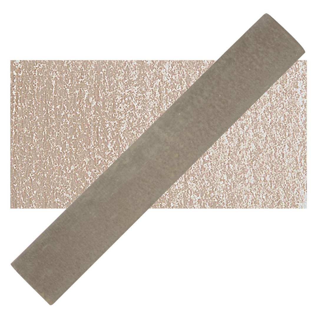 Open in modal - Holbein Artists' Soft Pastel - Grayish Brown 3 pastel and swatch