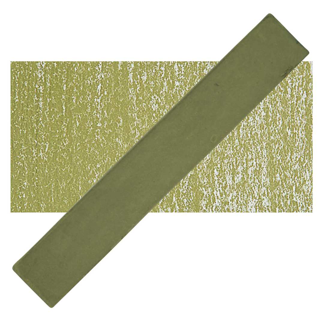 Open in modal - Holbein Artists' Soft Pastel - Olive 2 pastel and swatch