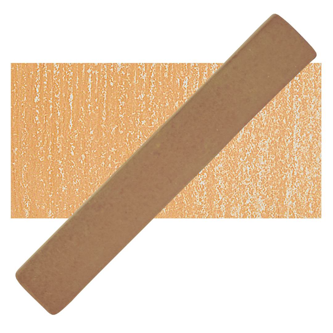 Open in modal - Holbein Artists' Soft Pastel - Raw Sienna 2 pastel and swatch