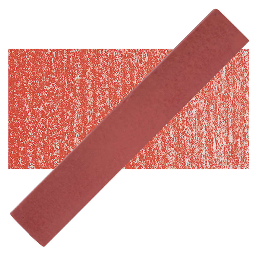 Open in modal - Holbein Artists' Soft Pastel - Scarlet 1 pastel and swatch