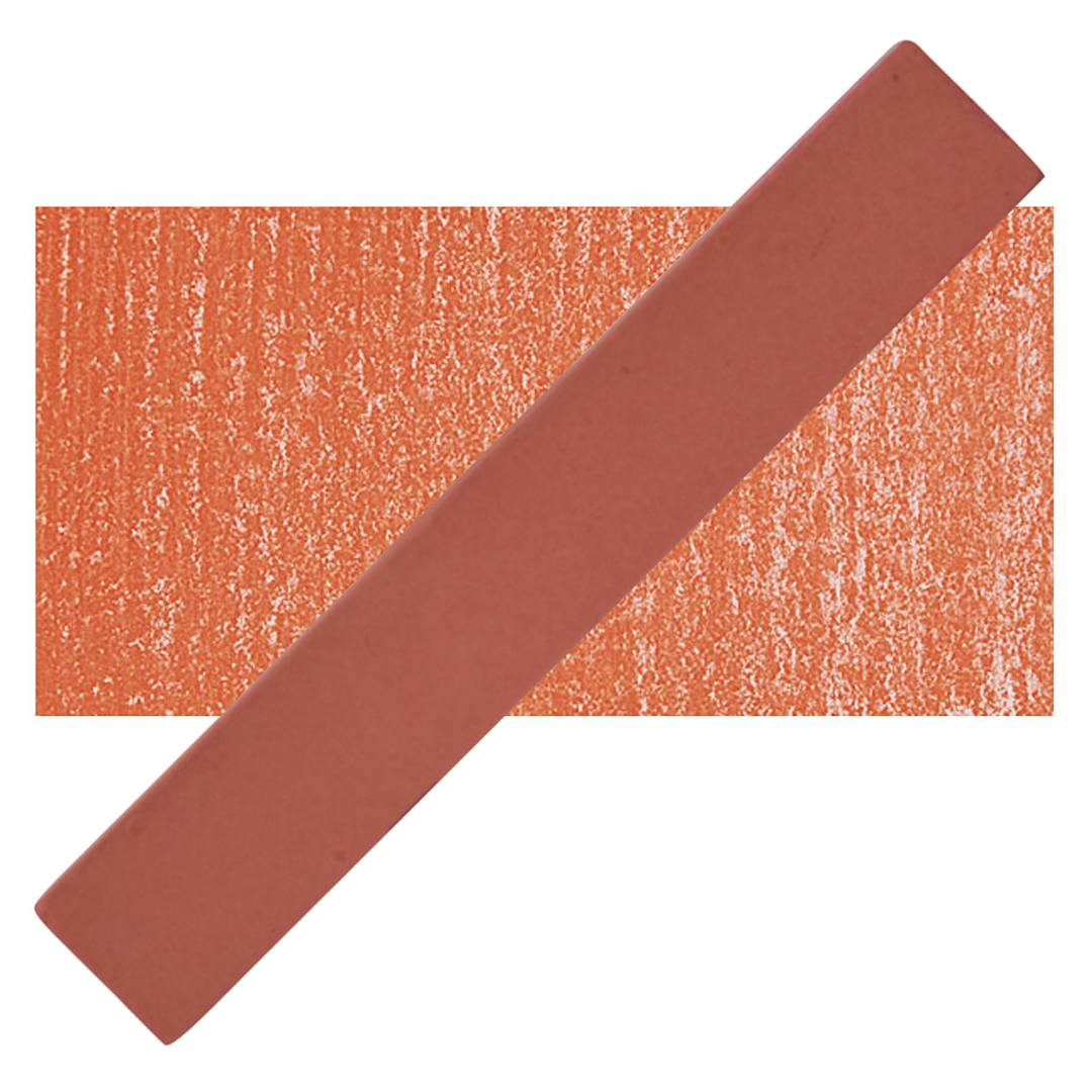 Open in modal - Holbein Artists' Soft Pastel - Vermilion 2 pastel and swatch