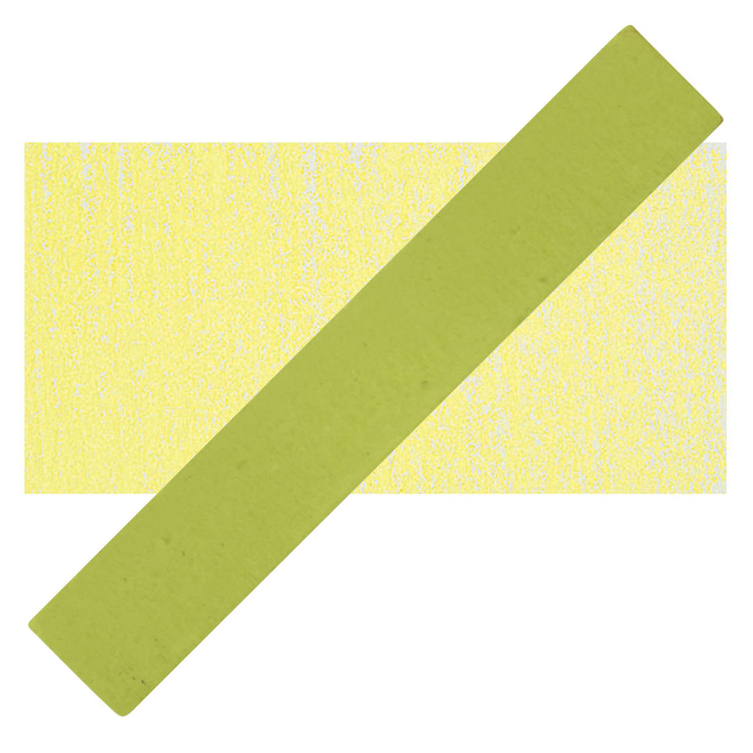 Open in modal - Holbein Artists' Soft Pastel - Yellow Green Light pastel and swatch