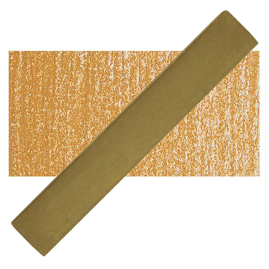 Open in modal - Holbein Artists' Soft Pastel - Yellow Ochre 1 pastel and swatch