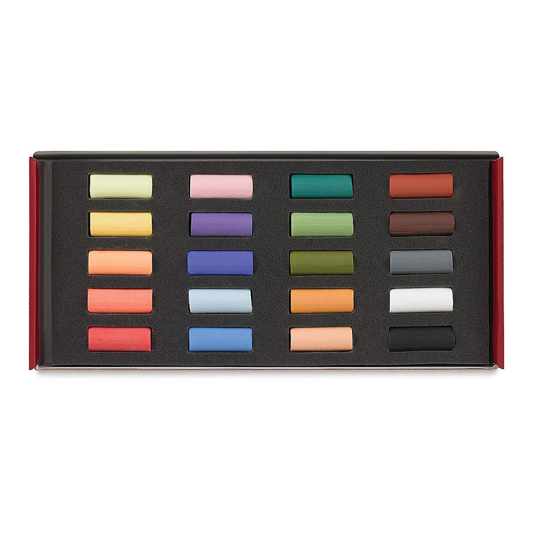 Open in modal - Blick Artists' Soft Pastel Half Stick Set - Assorted Colors, Set of 20 (inside package)
