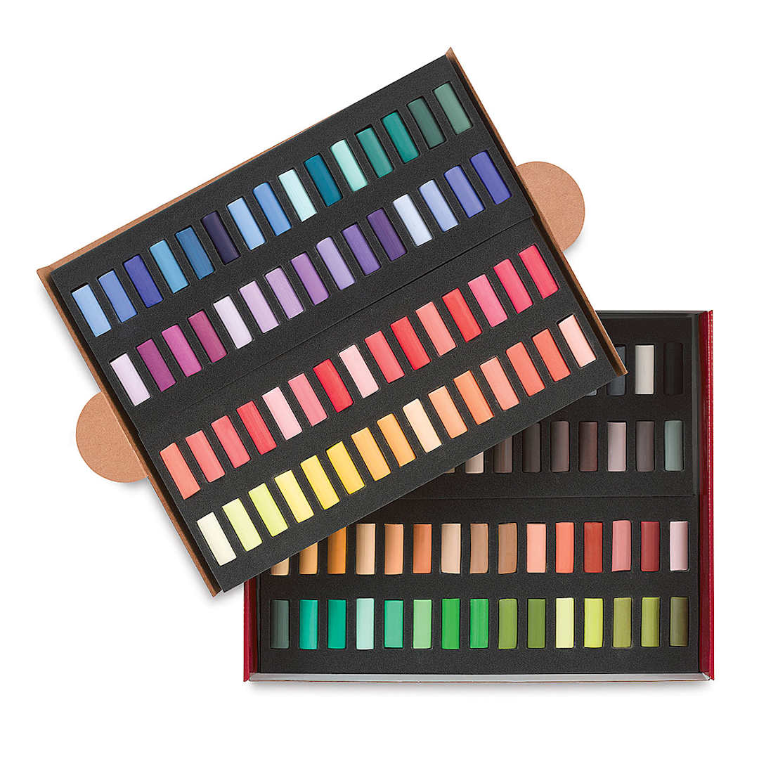 Open in modal - Blick Artists' Soft Pastel Half Stick Set - Assorted Colors, Set of 120 (inside package)