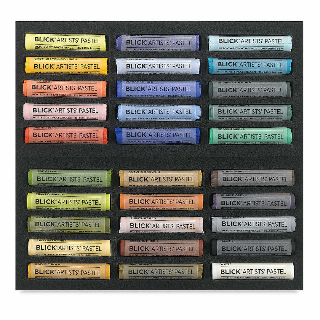 Open in modal - Blick Artists' Soft Pastel Set - Landscape Colors, Set of 30 (inside package)