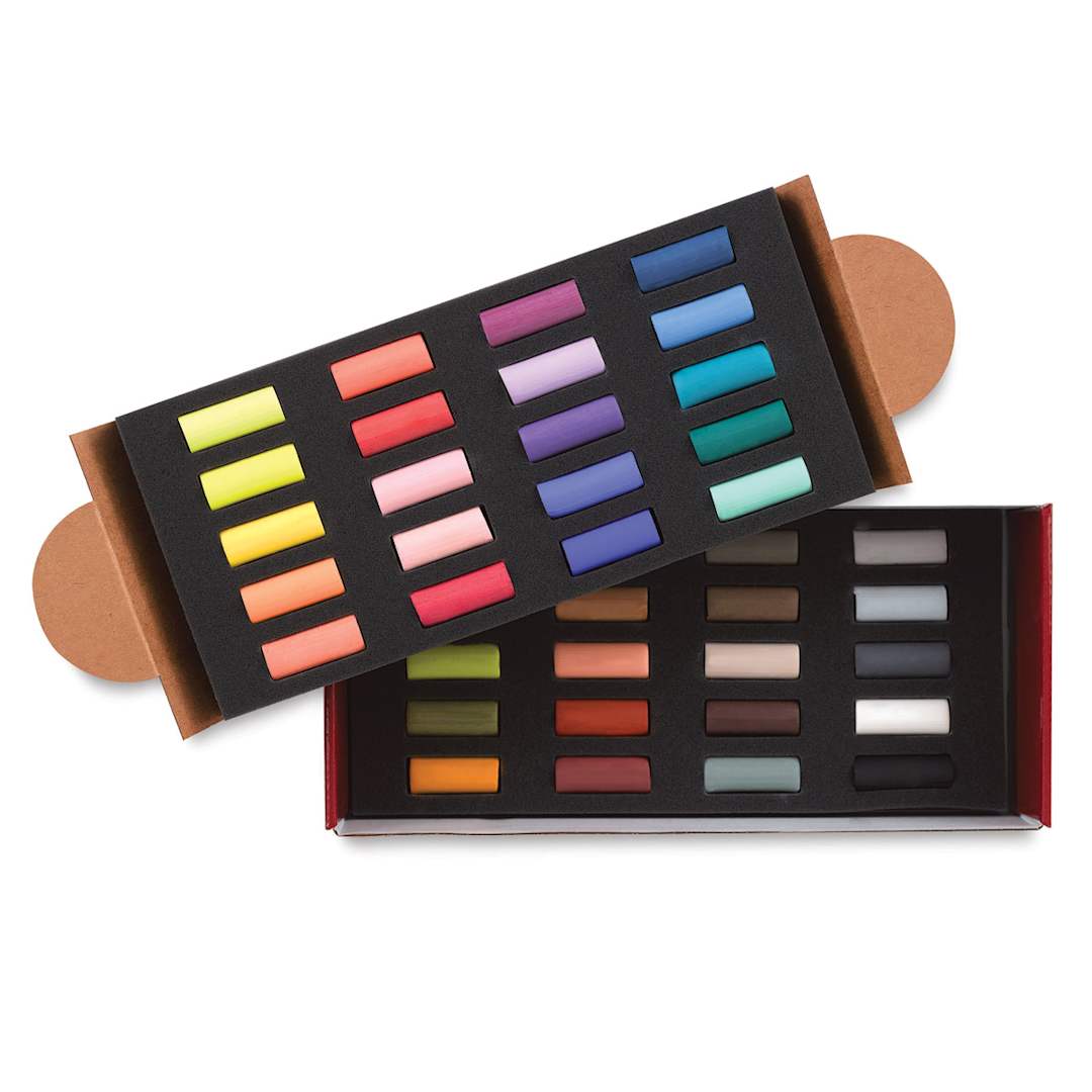 Open in modal - Blick Artists' Soft Pastel Half Stick Set - Assorted Colors, Set of 40 (inside package)