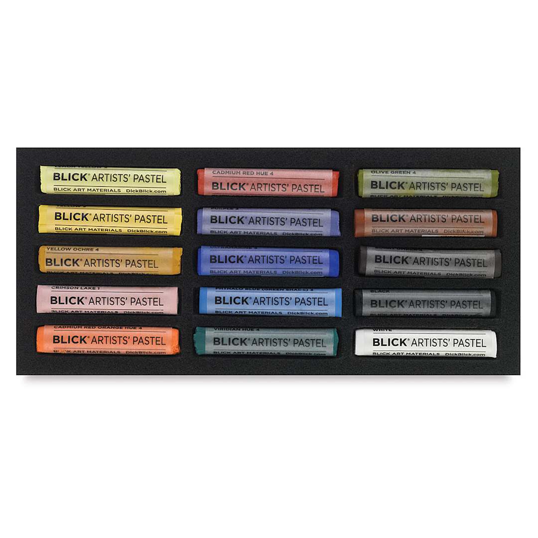 Open in modal - Blick Artists' Soft Pastel Set - Assorted Colors, Set of 15 (inside package)