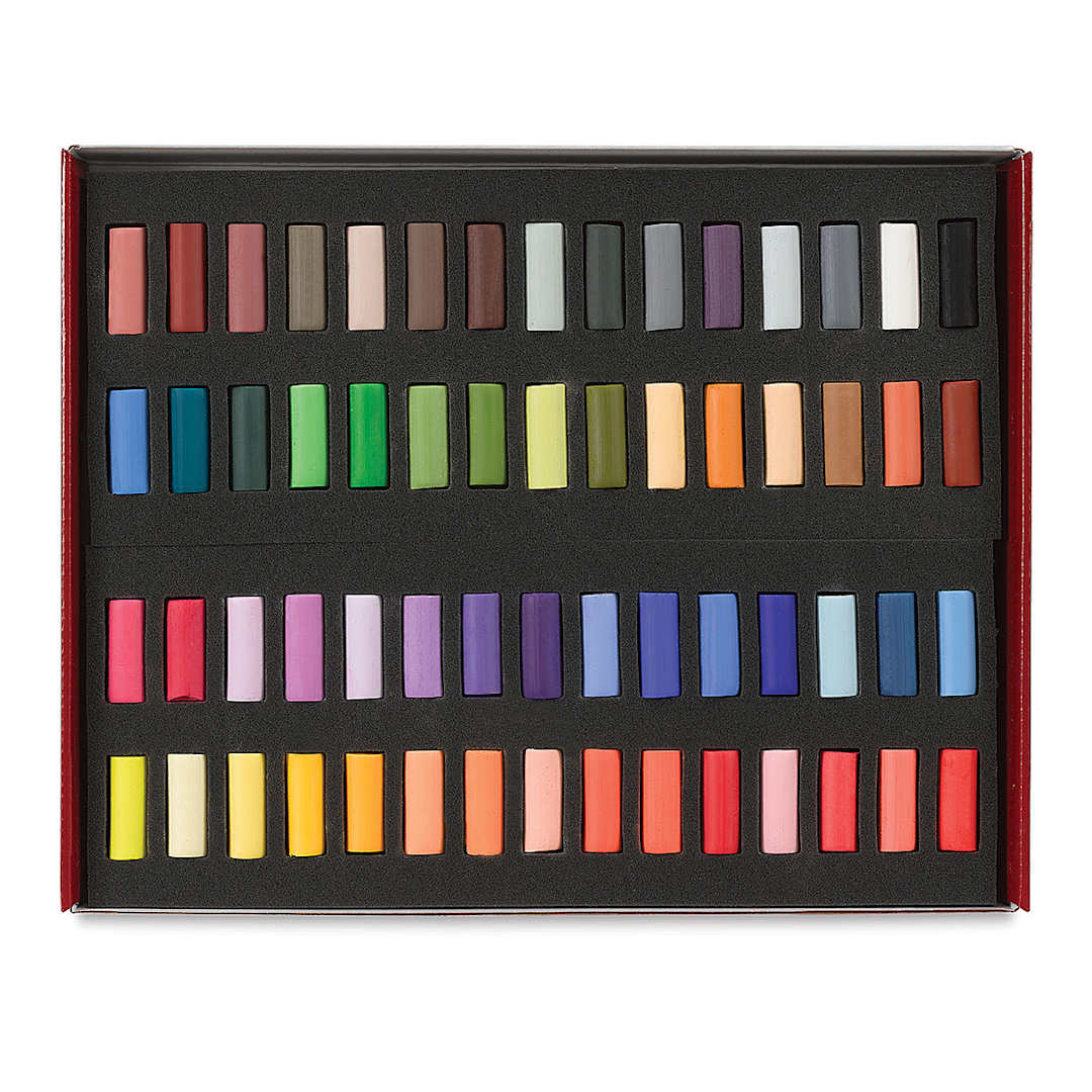 Open in modal - Blick Artists' Soft Pastel Half Stick Set - Assorted Colors, Set of 60 (inside package)