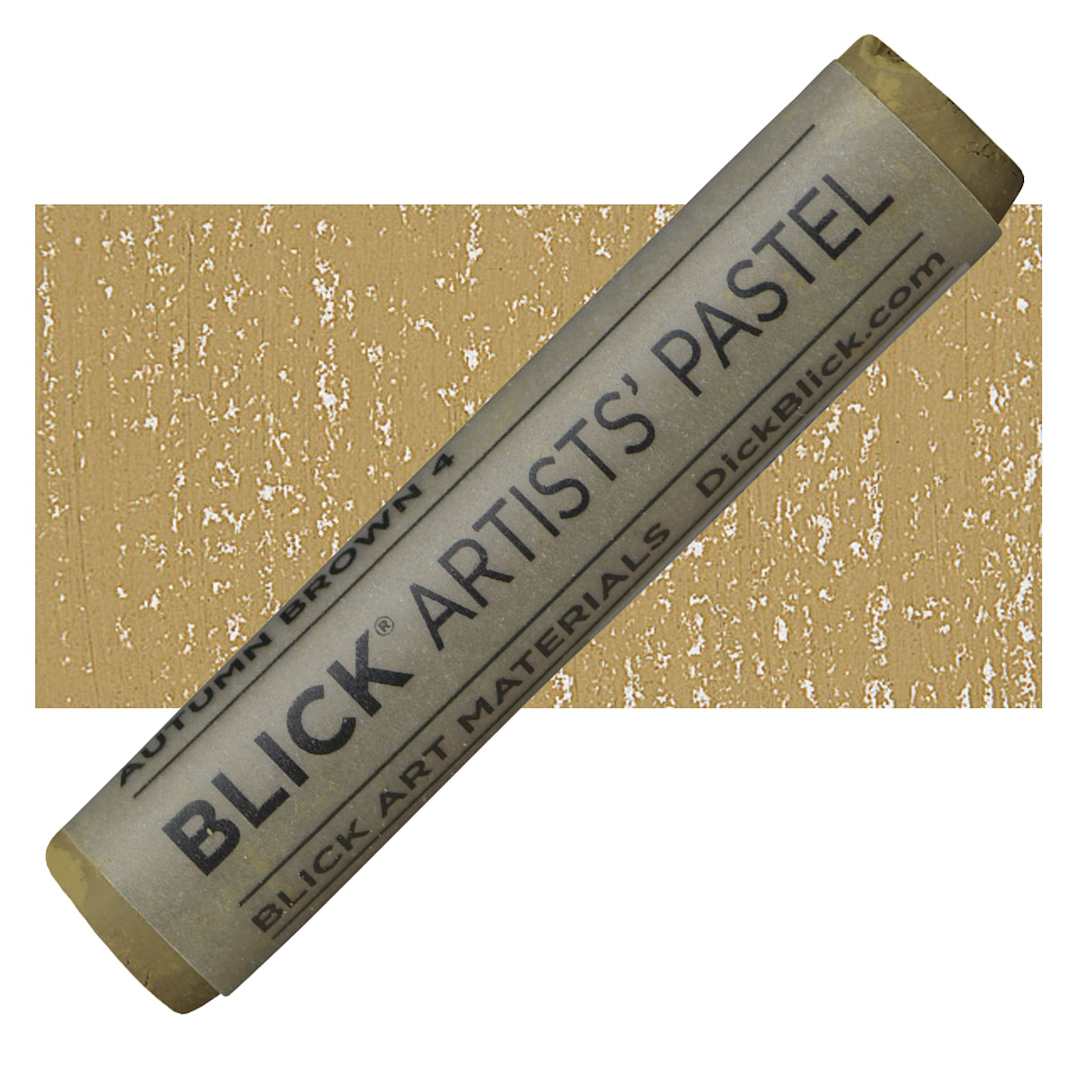 Open in modal - Blick Artists' Soft Pastel - Autumn Brown 4 pastel and swatch