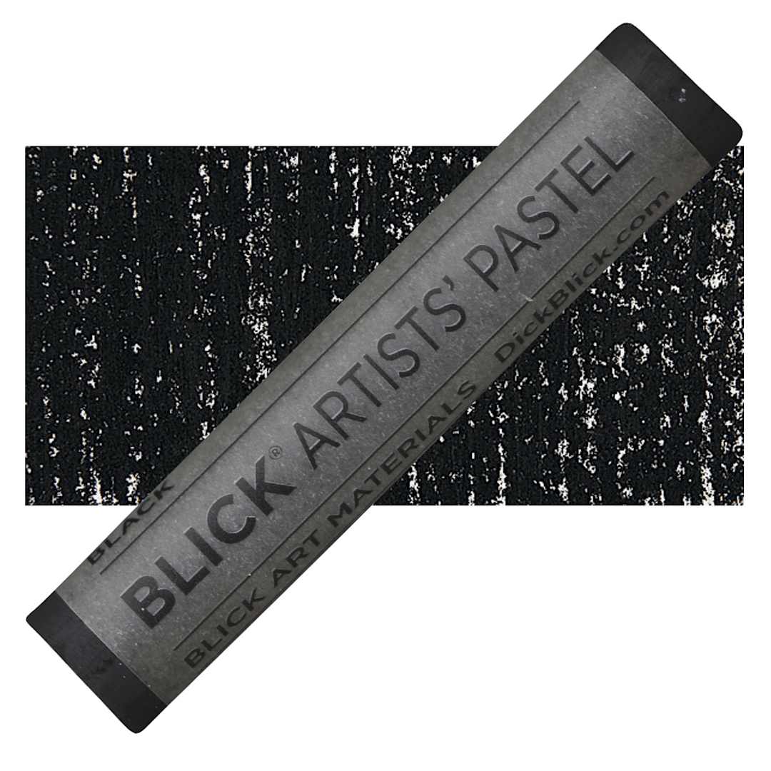 Open in modal - Blick Artists' Soft Pastel - Black pastel and swatch