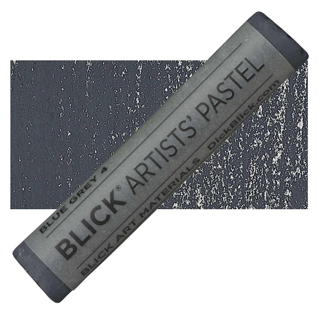 Open in modal - Blick Artists' Soft Pastel - Blue Gray 4 pastel and swatch