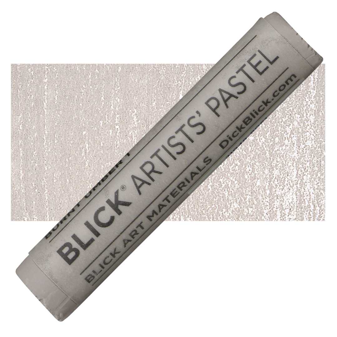 Open in modal - Blick Artists' Soft Pastel - Burnt Umber 1 pastel and swatch
