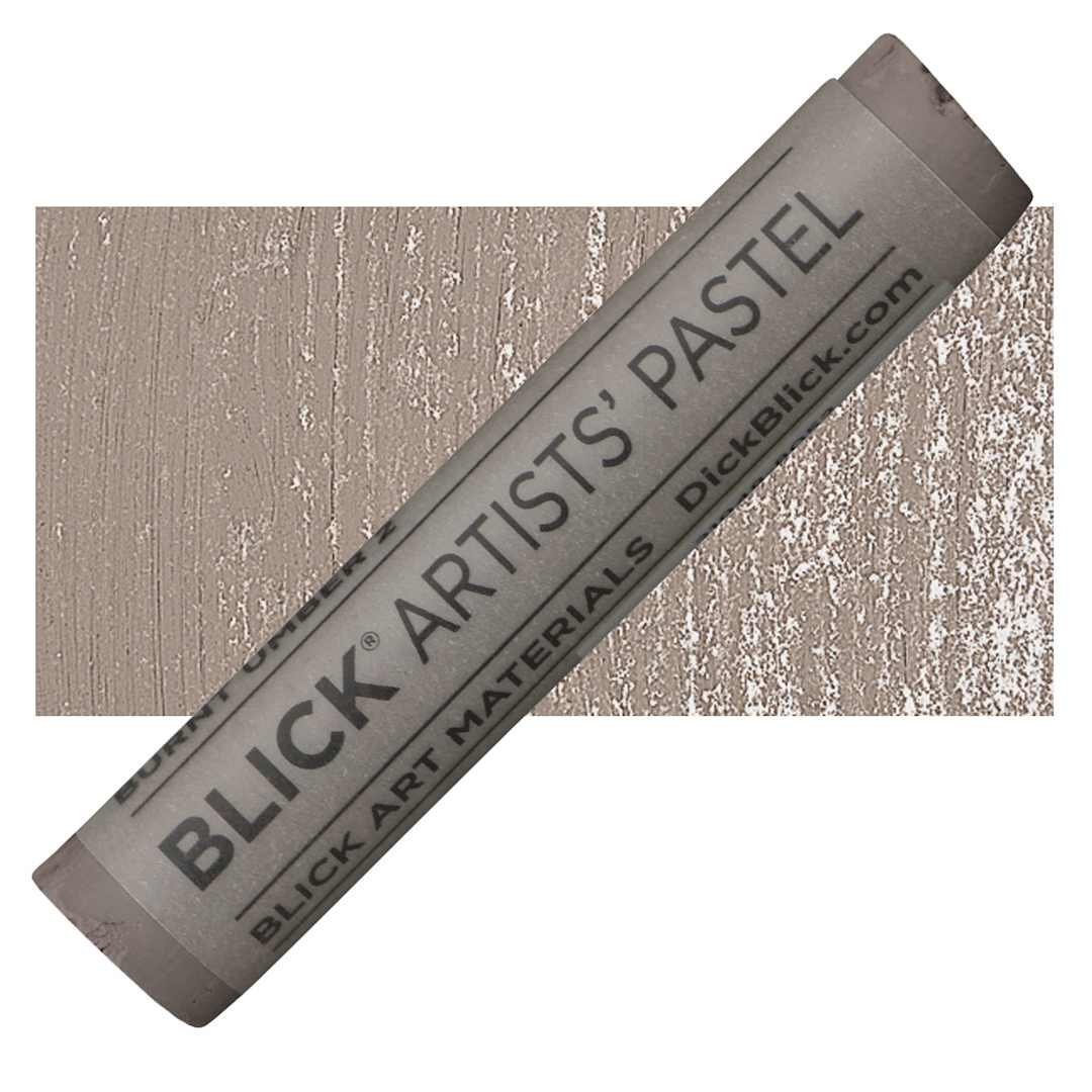 Open in modal - Blick Artists' Soft Pastel - Burnt Umber 2 pastel and swatch
