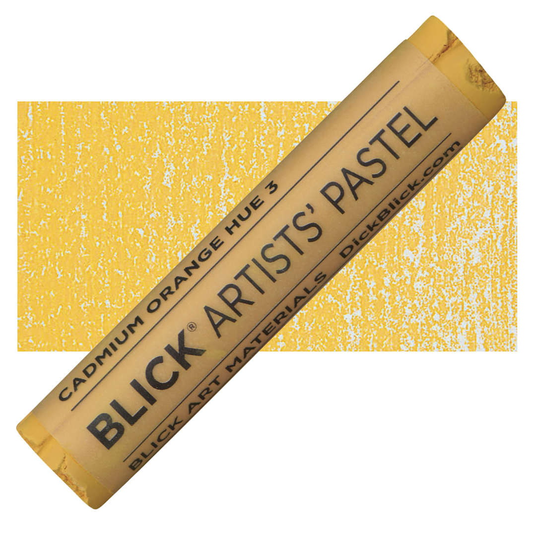 Open in modal - Blick Artists' Soft Pastel - Cadmium Orange Hue 3 pastel and swatch