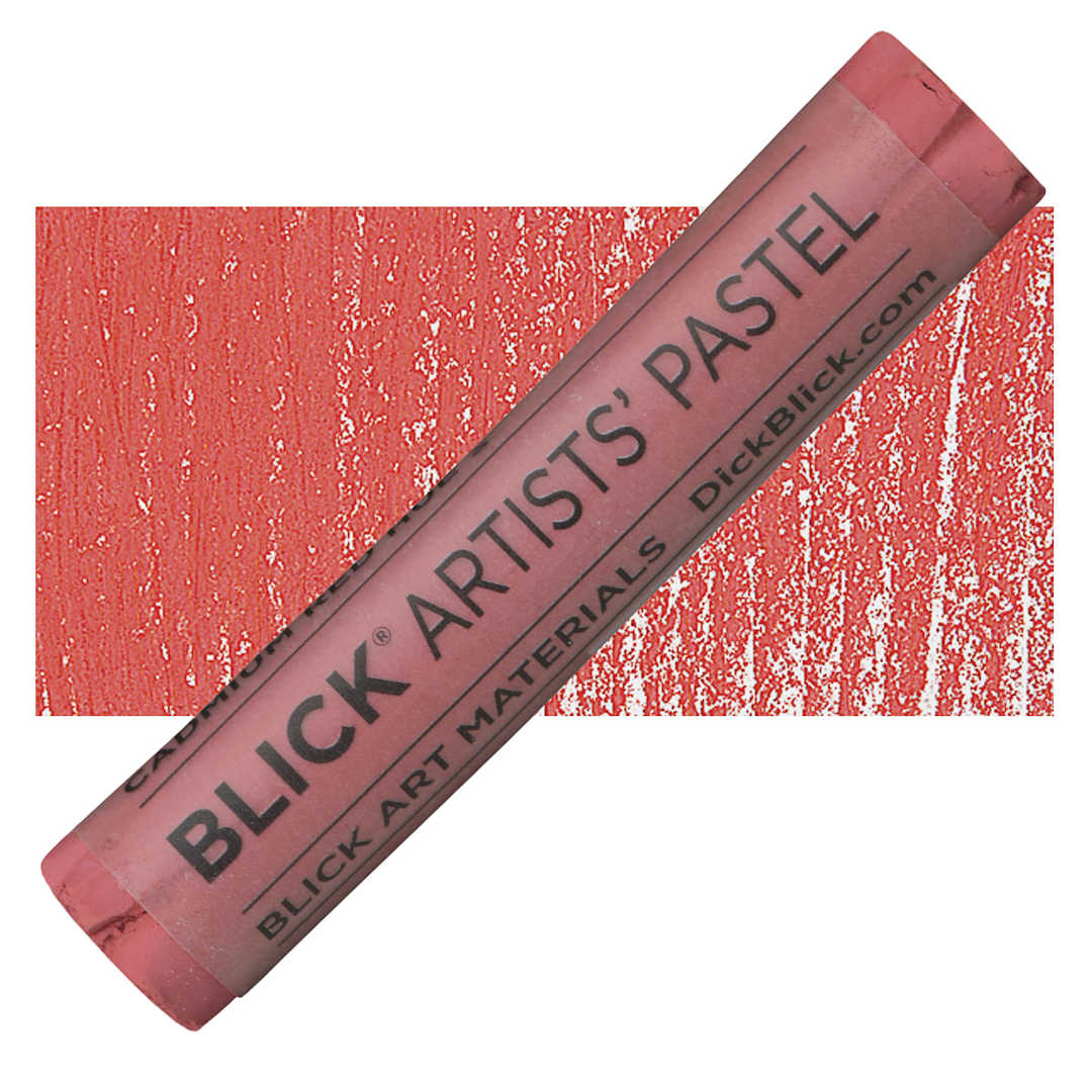 Open in modal - Blick Artists' Soft Pastel - Cadmium Red Hue 3 pastel and swatch