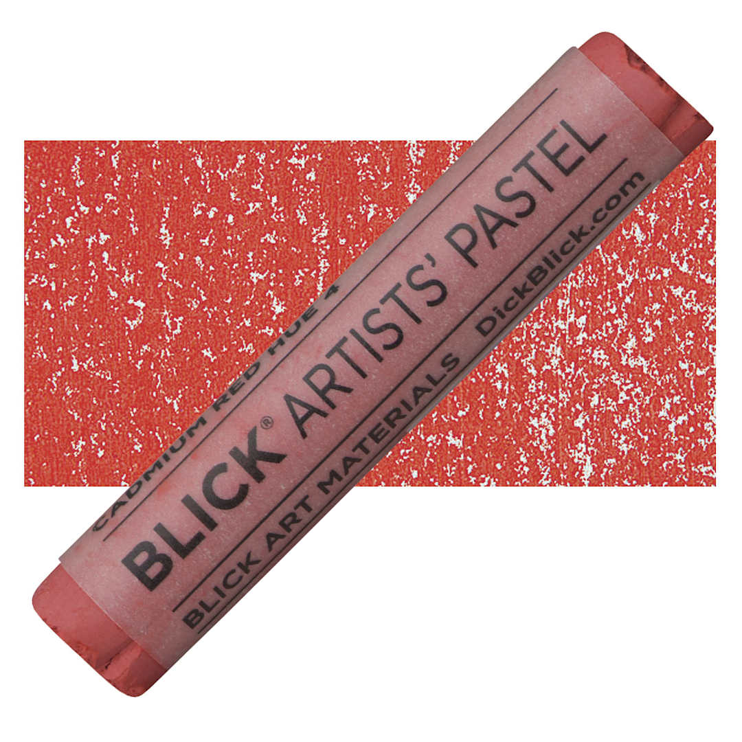 Open in modal - Blick Artists' Soft Pastel - Cadmium Red Hue 4 pastel and swatch