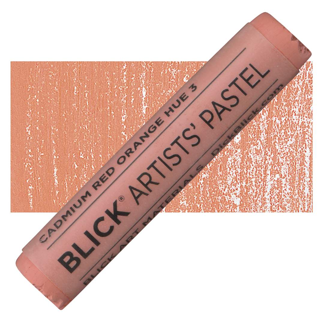 Open in modal - Blick Artists' Soft Pastel - Cadmium Red Orange Hue 3 pastel and swatch