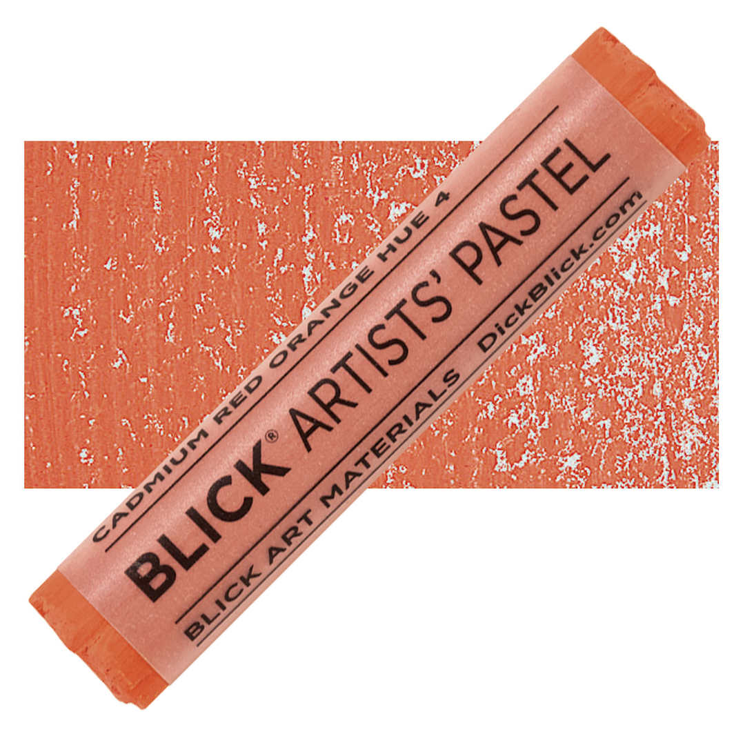 Open in modal - Blick Artists' Soft Pastel - Cadmium Red Orange Hue 4 pastel and swatch