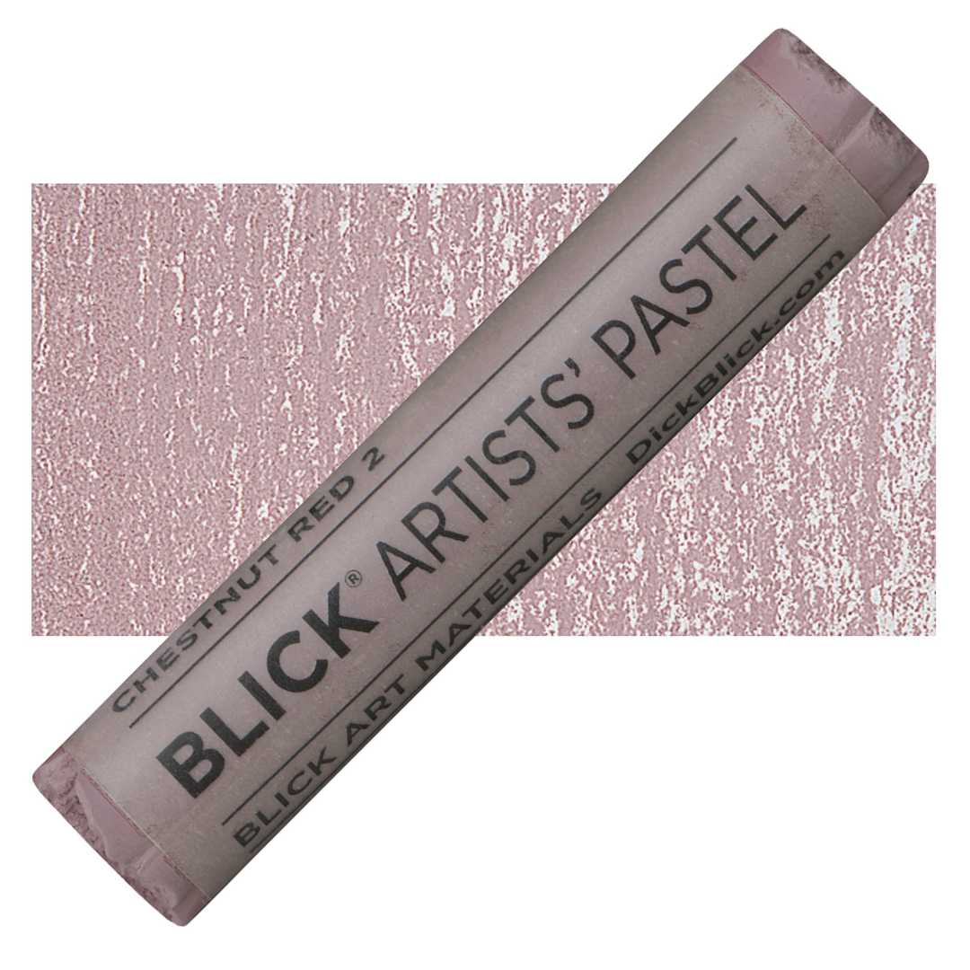 Open in modal - Blick Artists' Soft Pastel - Chestnut Red 2 pastel and swatch