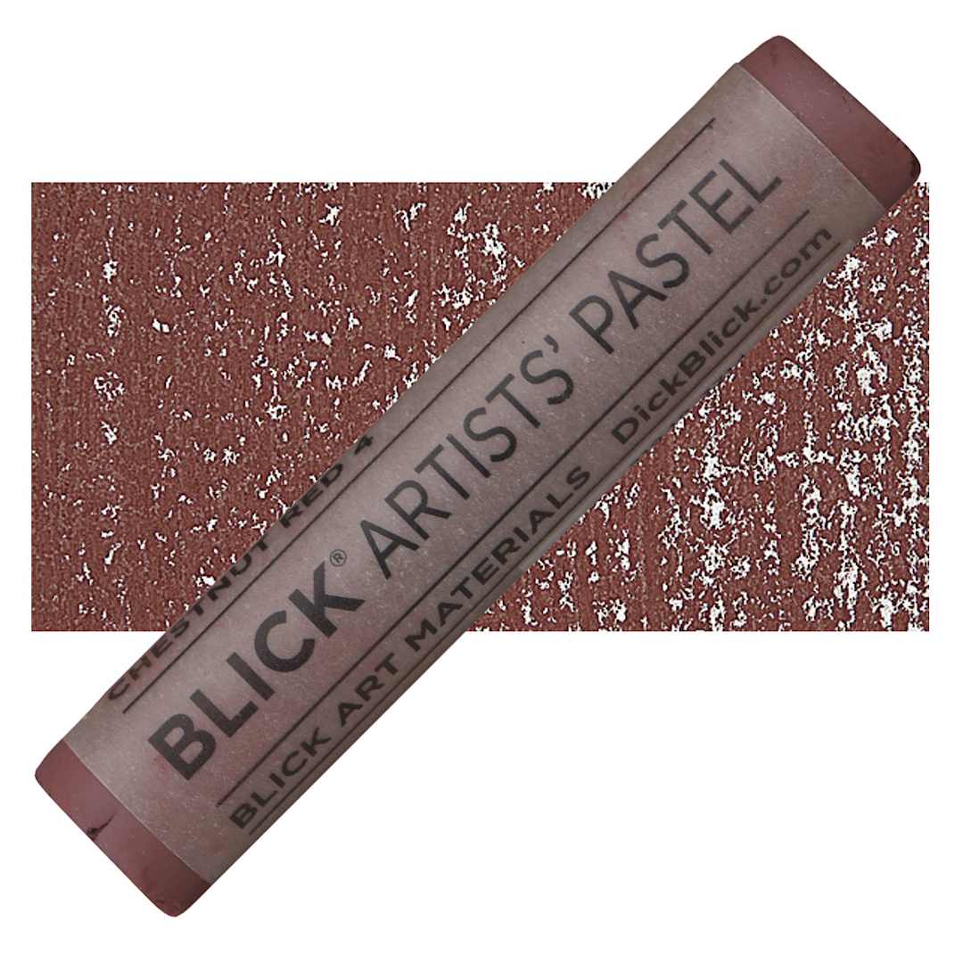 Open in modal - Blick Artists' Soft Pastel - Chestnut Red 4 pastel and swatch