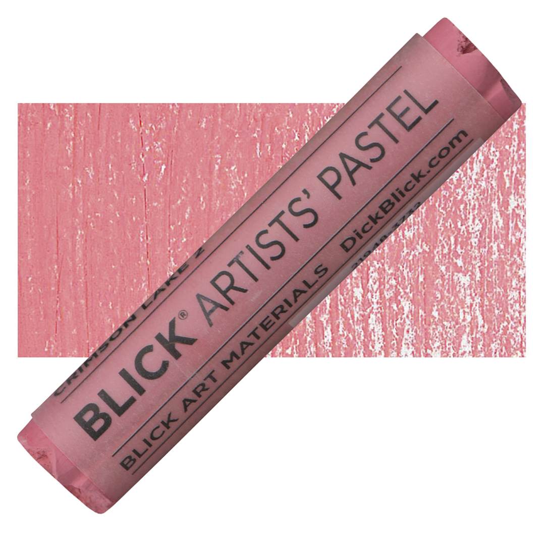 Open in modal - Blick Artists' Soft Pastel - Crimson Lake 2 pastel and swatch