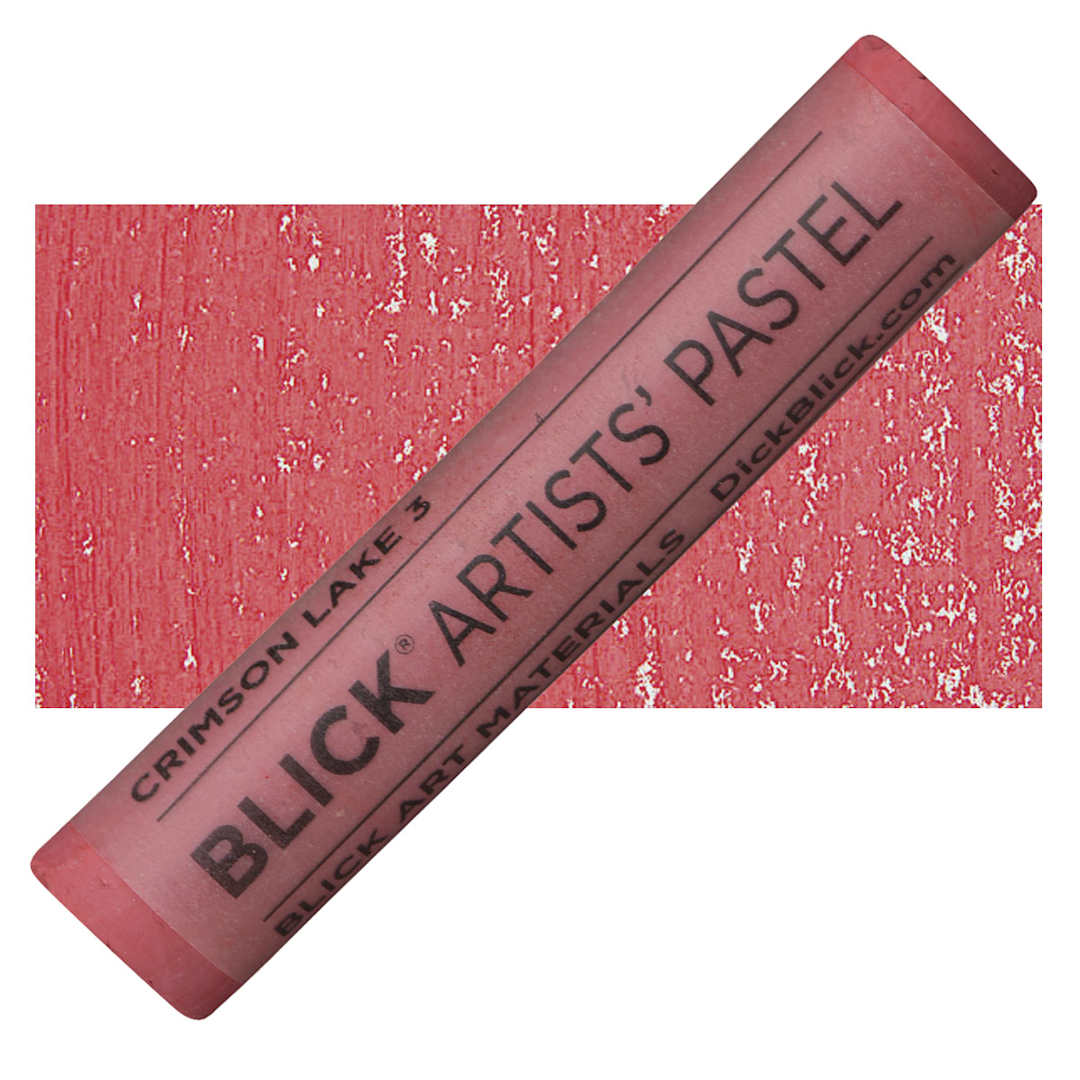Open in modal - Blick Artists' Soft Pastel - Crimson Lake 3 pastel and swatch