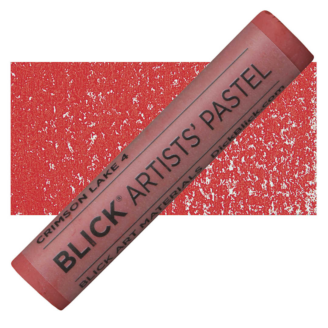 Open in modal - Blick Artists' Soft Pastel - Crimson Lake 4 pastel and swatch