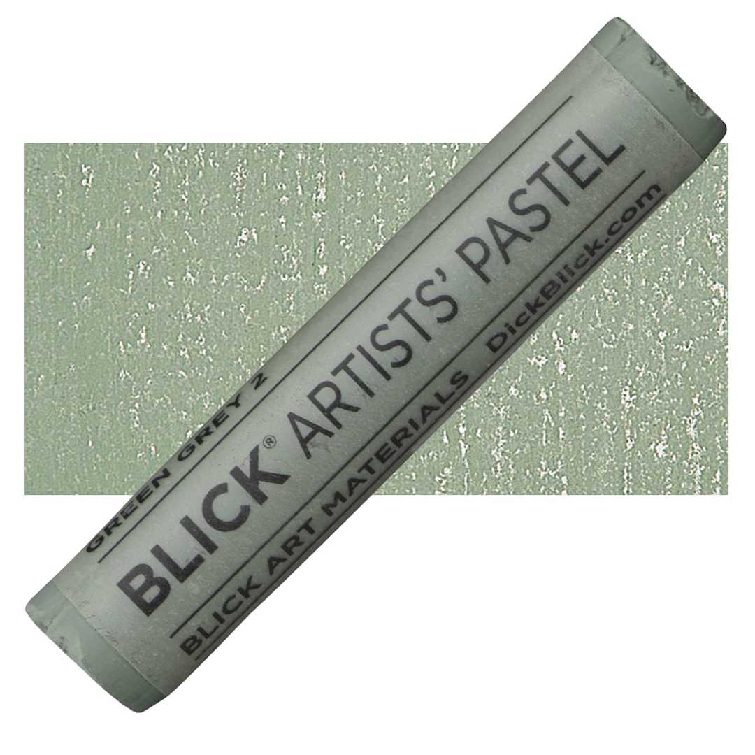 Open in modal - Blick Artists' Soft Pastel - Green Gray 2 pastel and swatch