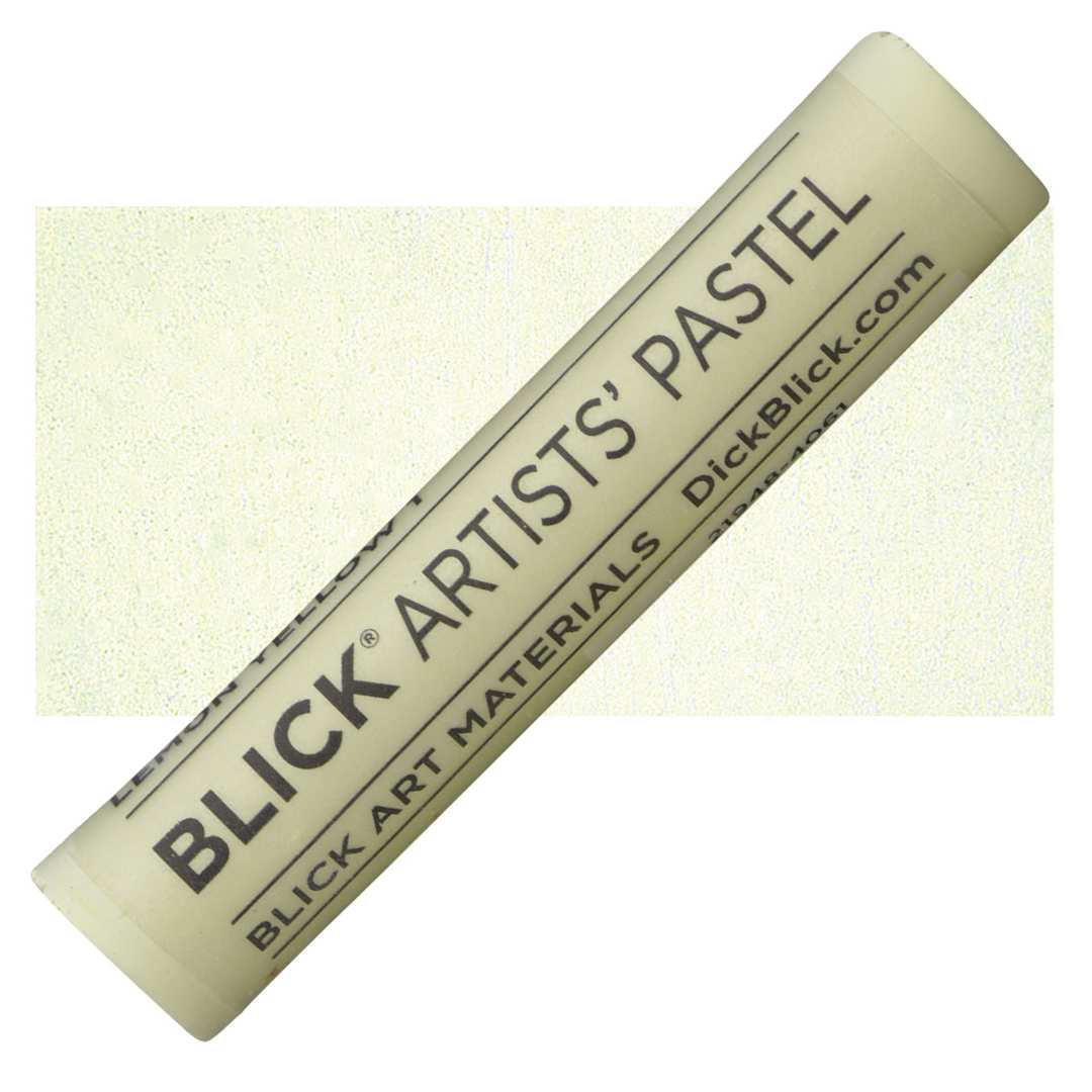Open in modal - Blick Artists' Soft Pastel - Lemon Yellow 1 pastel and swatch