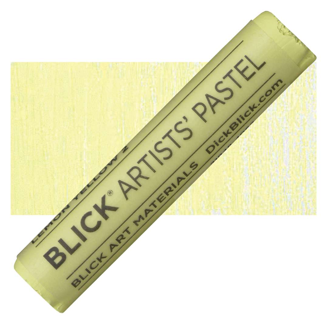 Open in modal - Blick Artists' Soft Pastel - Lemon Yellow 2 pastel and swatch