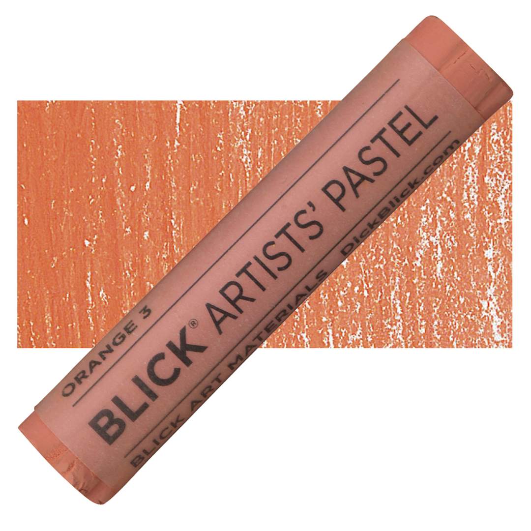Open in modal - Blick Artists' Soft Pastel - Orange 3 pastel and swatch