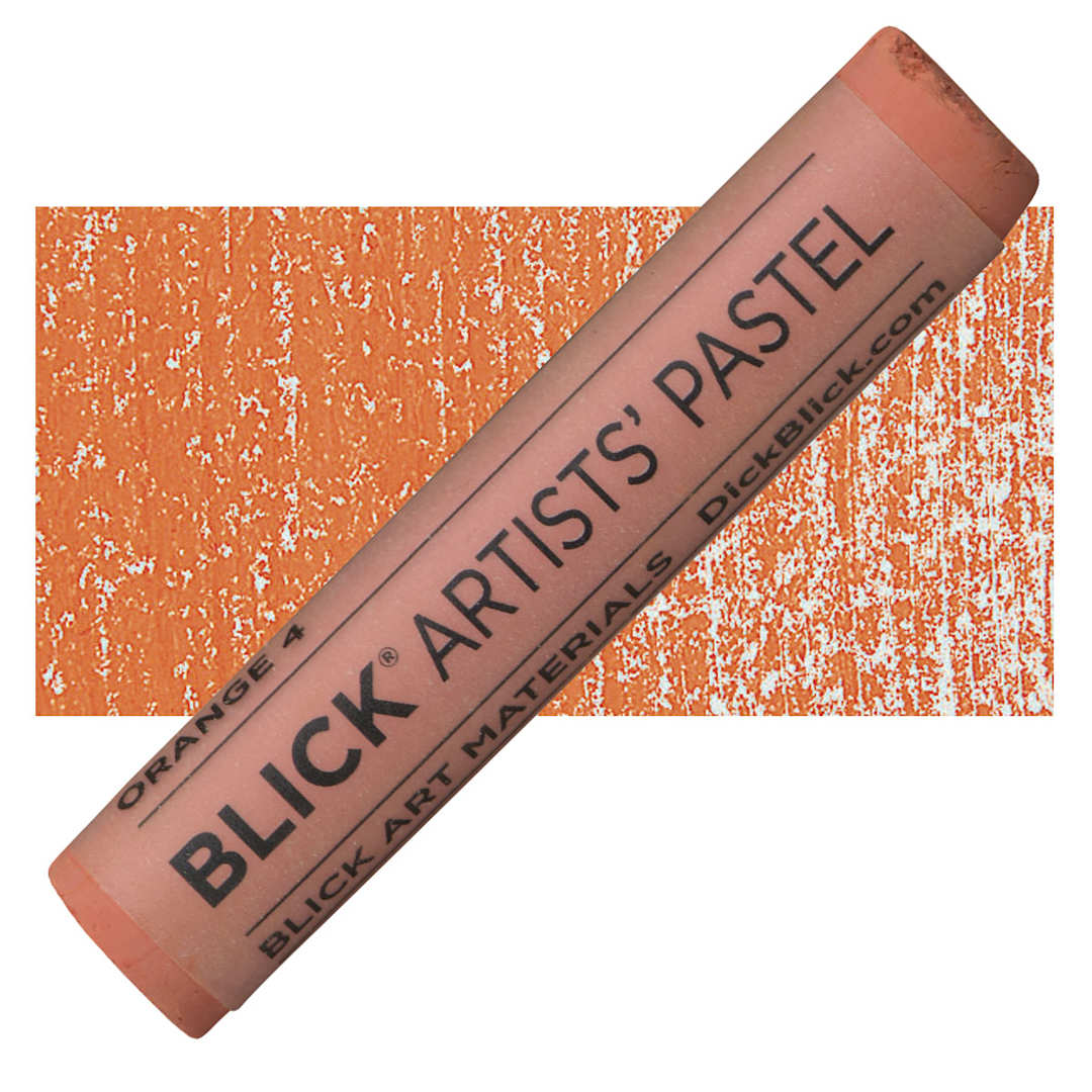 Open in modal - Blick Artists' Soft Pastel - Orange 4 pastel and swatch