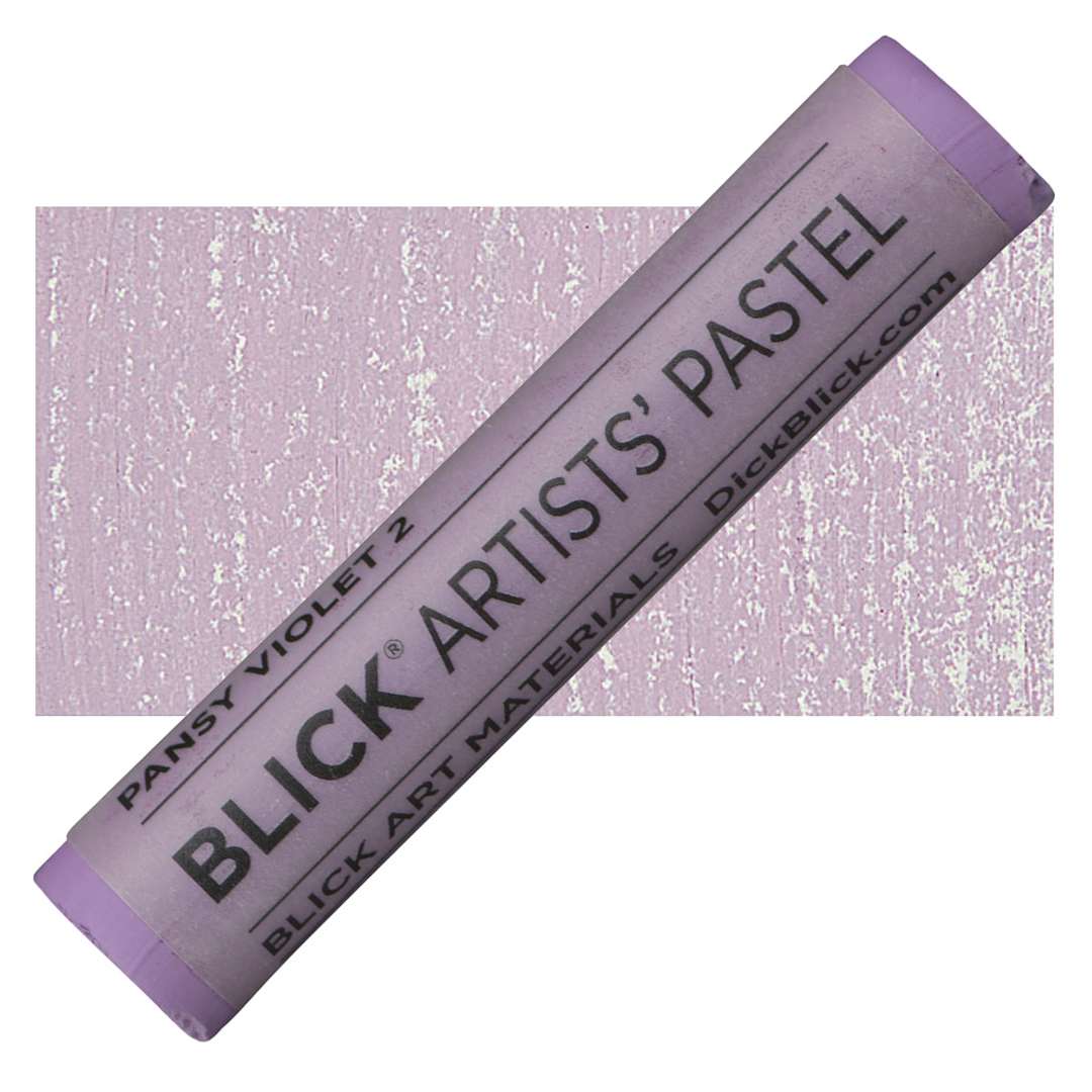 Open in modal - Blick Artists' Soft Pastel - Pansy Violet 2 pastel and swatch