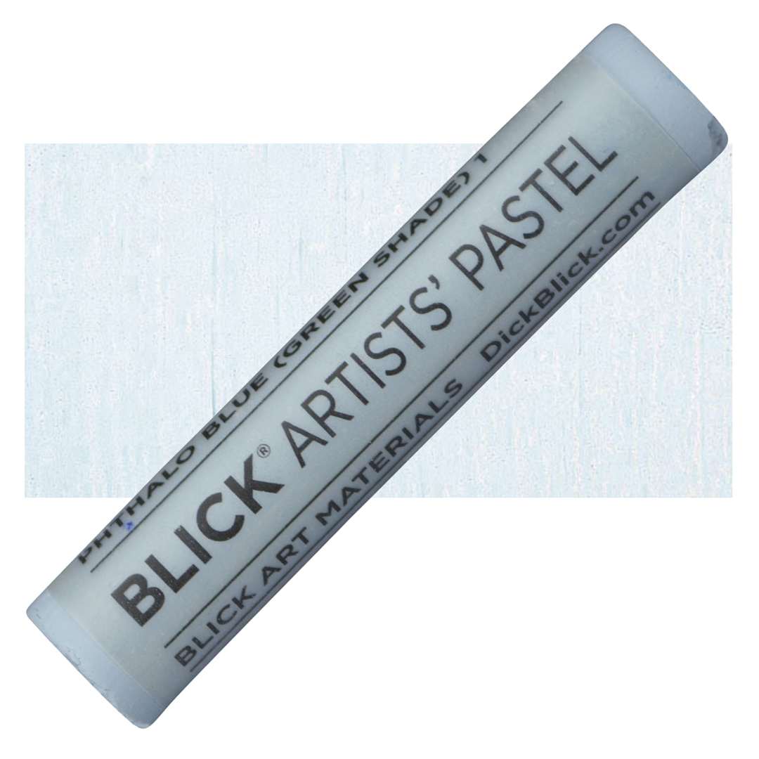 Open in modal - Blick Artists' Soft Pastel - Phthalo Blue (Green Shade) 1 pastel and swatch