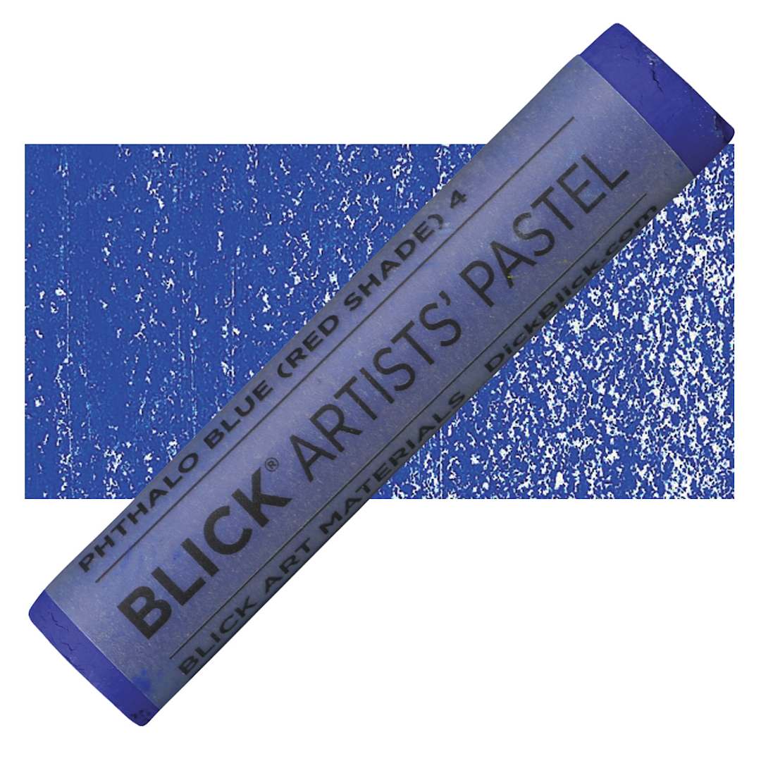 Open in modal - Blick Artists' Soft Pastel - Phthalo Blue (Red Shade) 4 pastel and swatch
