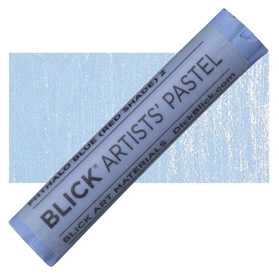 Open in modal - Blick Artists' Soft Pastel - Phthalo Blue (Red Shade) 2 pastel and swatch