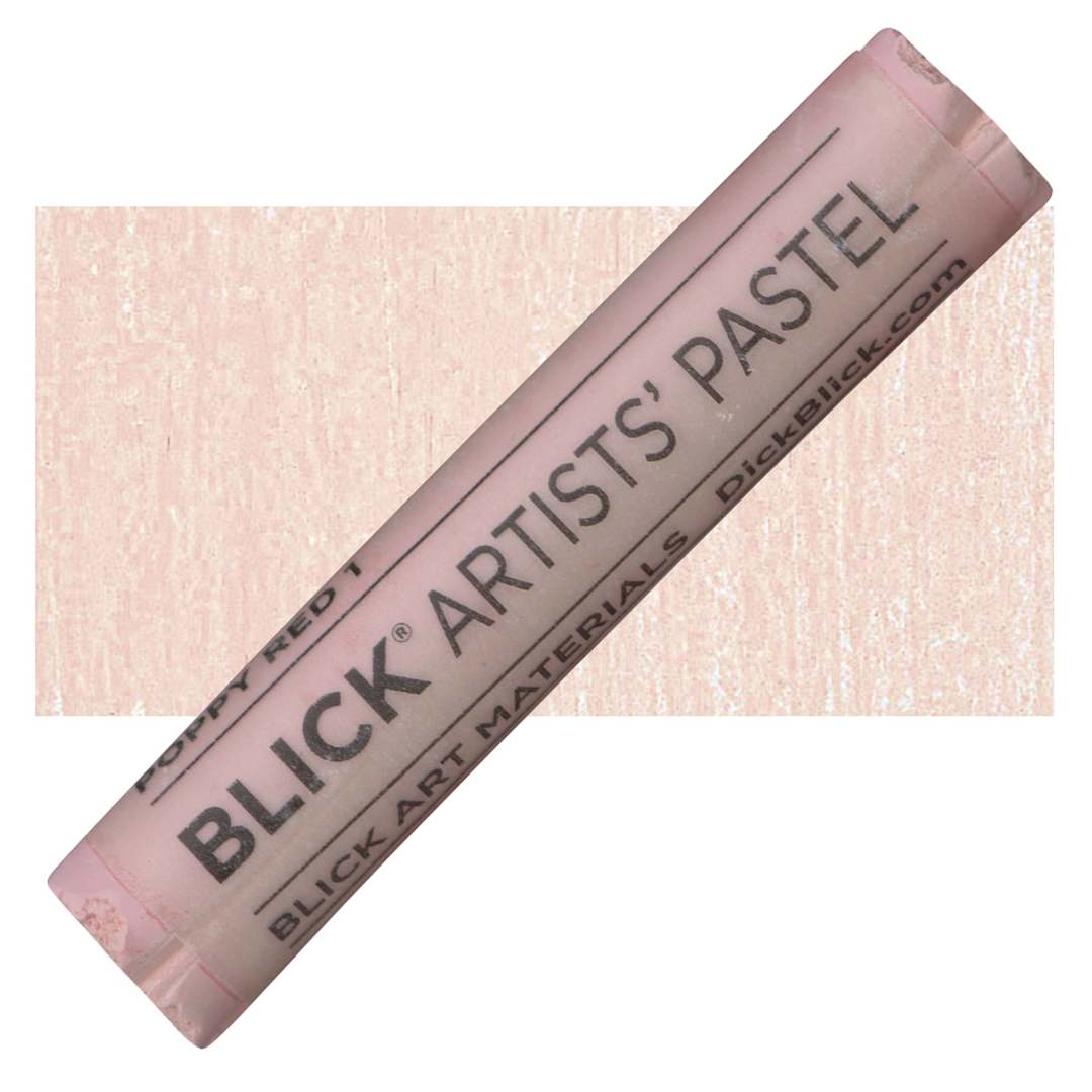 Open in modal - Blick Artists' Soft Pastel - Poppy Red 1 pastel and swatch