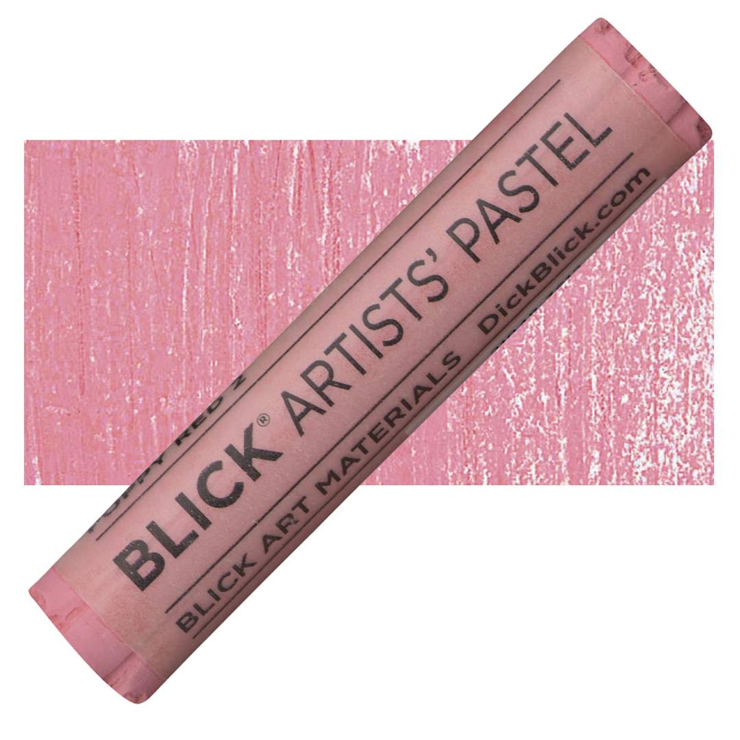 Open in modal - Blick Artists' Soft Pastel - Poppy Red 2 pastel and swatch
