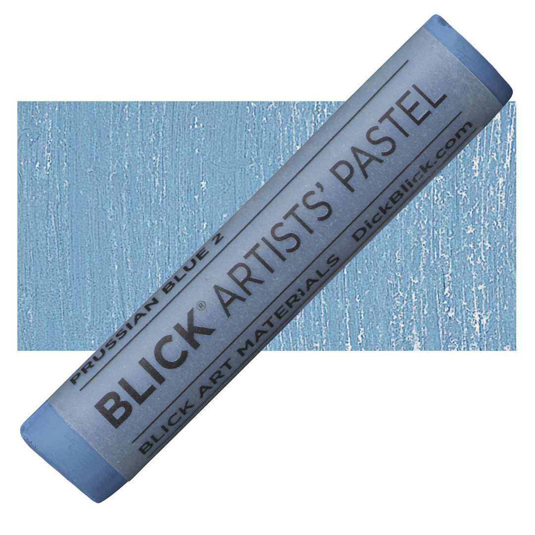 Open in modal - Blick Artists' Soft Pastel - Prussian Blue 2 pastel and swatch