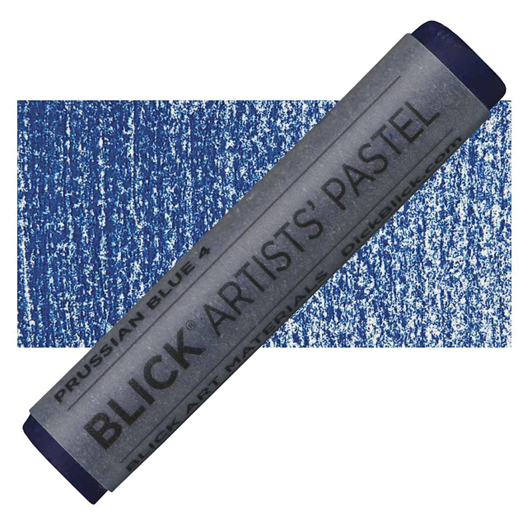 Open in modal - Blick Artists' Soft Pastel - Prussian Blue 4 pastel and swatch